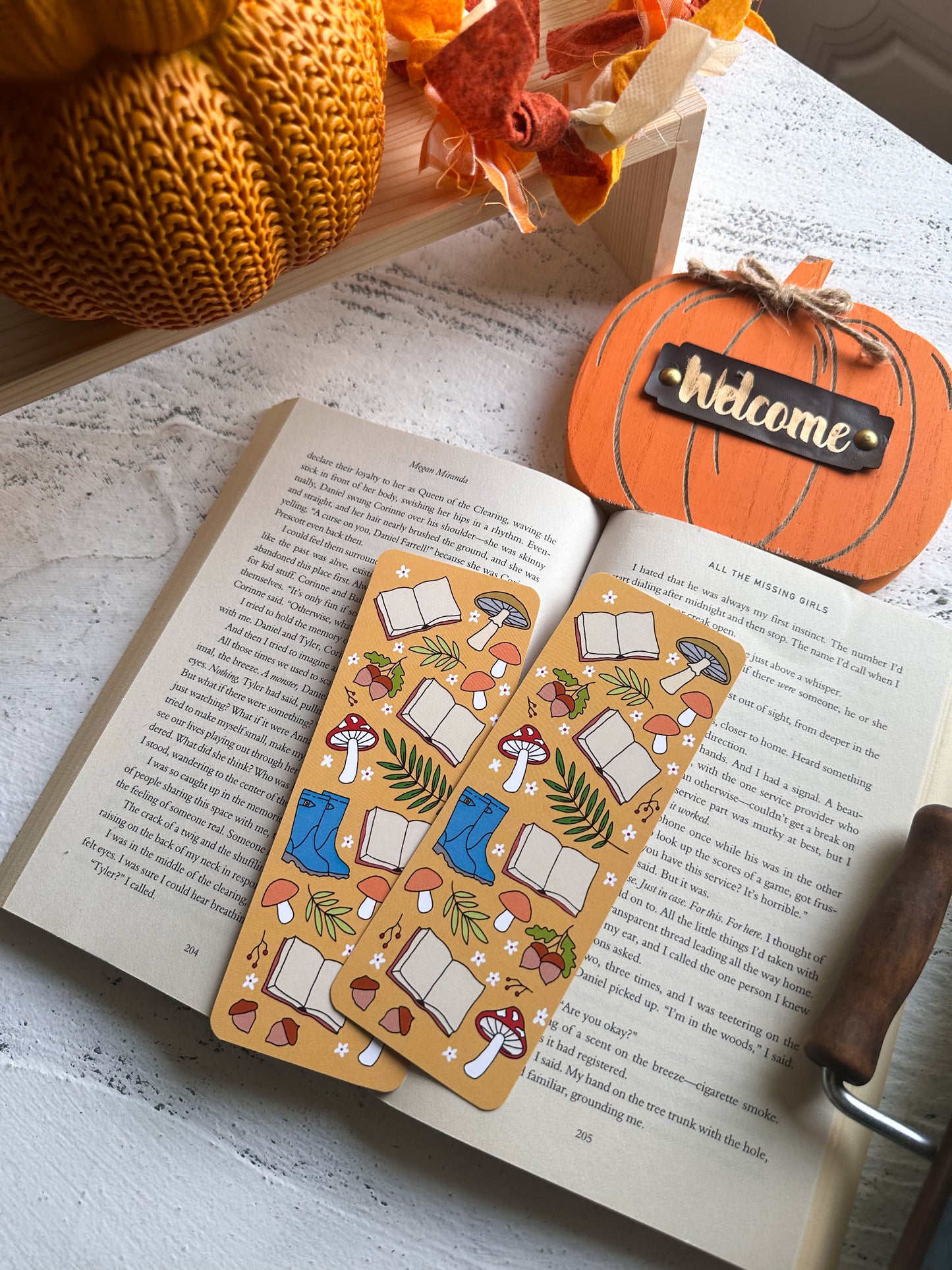 Reading in a Fall Forest Bookmark