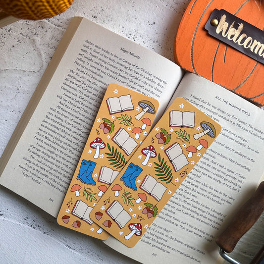 Reading in a Fall Forest Bookmark