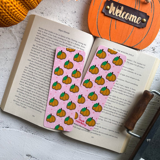 Pink Pumpkin Double Sided Bookmark