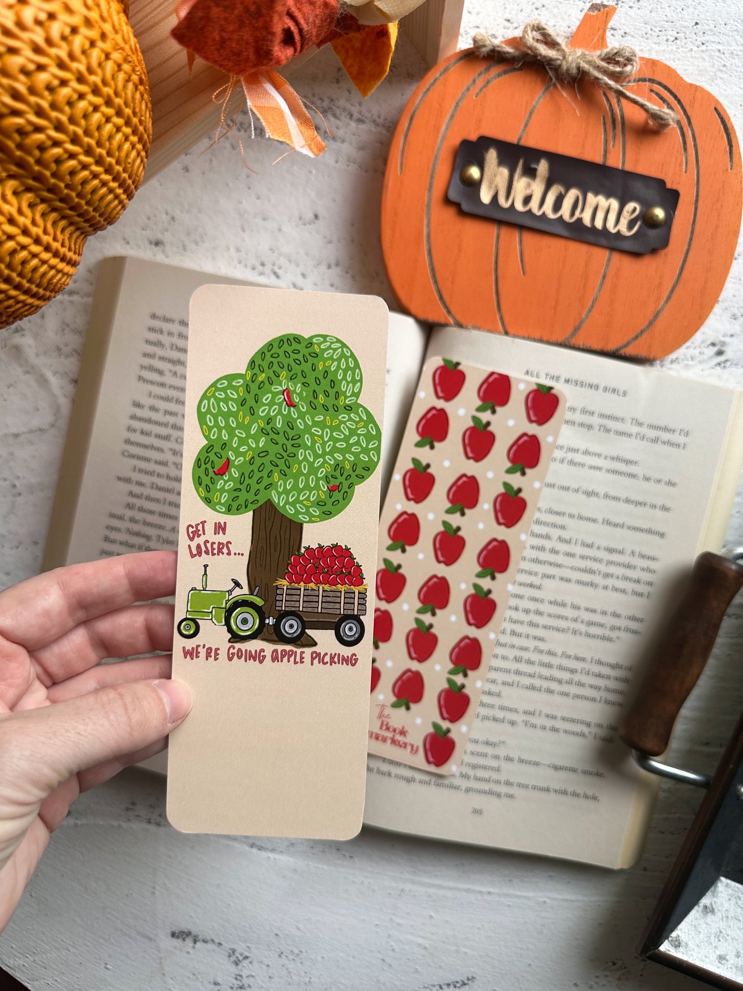 Let's Go Apple Picking Double Sided Bookmark
